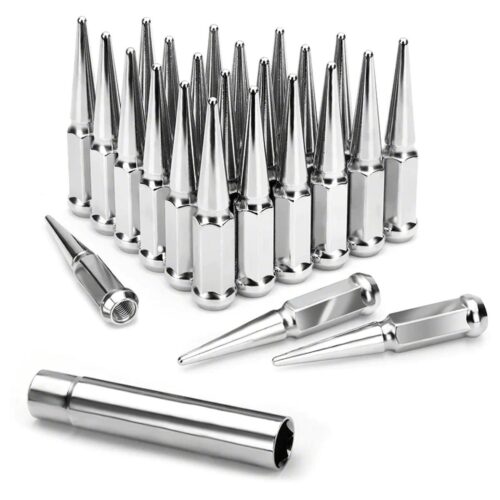 Spiked Lug Nuts M14x1.5 set of 24 (chrome / black) (2004-2026 F-150)