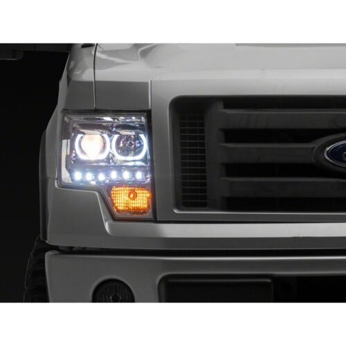 LED Halo Projector Headlights, Chrome Housing (2009-2014 F-150 halogen)