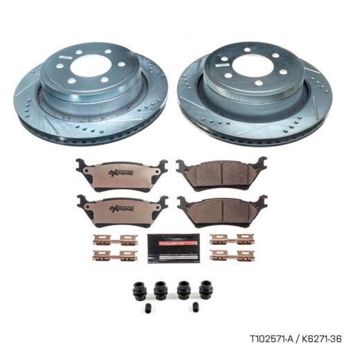 PowerStop Z36 Truck and Tow Rotor and Carbon-Fiber Ceramic Pad Kit, Rear (2004-2020 F-150 6-lug)